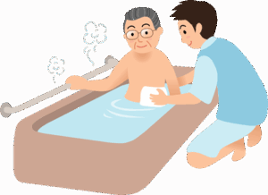 デイサービス　入浴イラスト