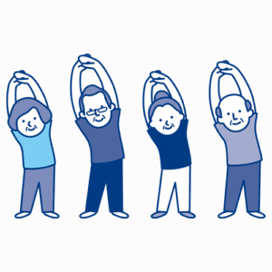 体操をする高齢者のイラスト